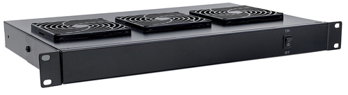 Ventilatorunit, 3 ventilatoren, 19-Inch, 1HE, Zwart, afbeelding 2