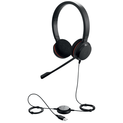 Jabra EVOLVE 20 Wired Over-the-head Stereo Headset - Binaural - Supra-aural - Noise Cancelling Microphone - Noise Cancelin