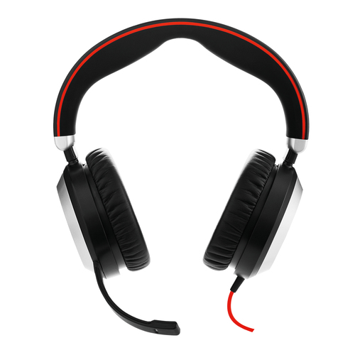 Jabra Evolve 80 MS stereo - Auricular - tamaño completo - cableado - cancelación de sonido activo - 7899-823-189