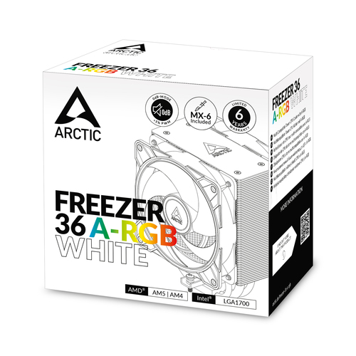 ARCTIC Freezer 36 A-RGB Protsessor Õhujahuti 12 cm Valge 1 tk