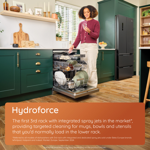 Hotpoint HydroForce H8FHS61WUK Freestanding Full Size Dishwasher with Maxi Space - White – image 4