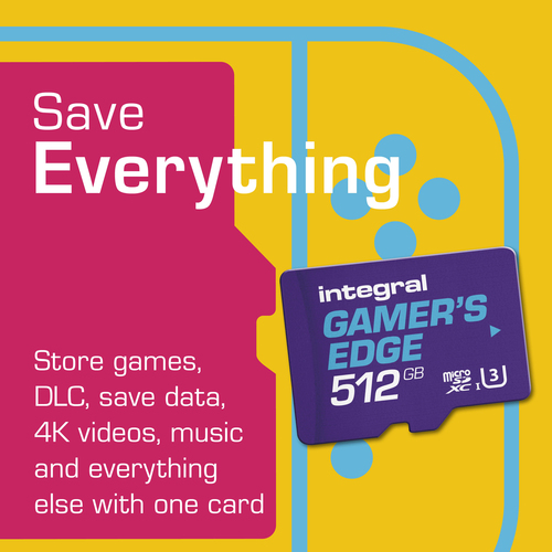 Integral 512GB MICRO SD CARD UHS-1 U3 4K CL10 V30 A1 GAMERS EDGE CARD FOR NINTENDO SWITCH UP TO 180MBS READ 150MBS WRITE – image 3