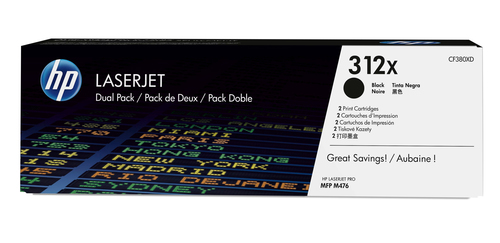 Original HP 312X Black Toner Cartridge Twin Pack (CF380XD) - image 1