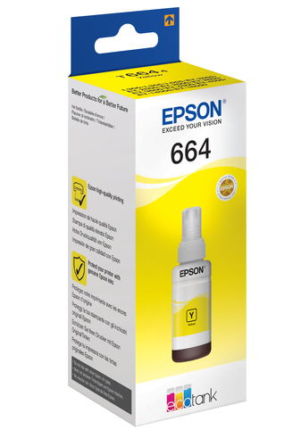 Epson 664 Ink Bottle EcoTank 70ml Yellow C13T664440 - image 2