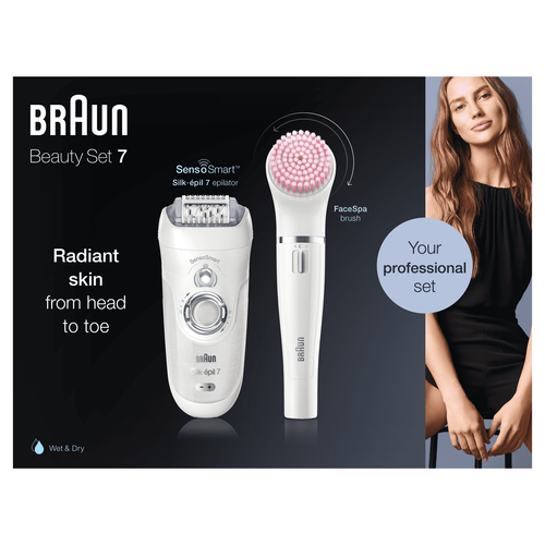 Braun Silk-épil 7 Silk-épil Beauty Set 7 7-775 Professional 3-in-1 Cordless Wet & Dry Hair Removal - Epilator, Face Cleanser and Exfoliator – image 4