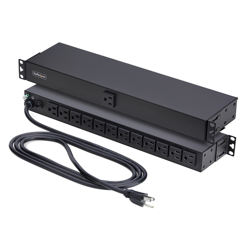 StarTech.com 13-Outlet Rackmount PDU, 1U Server Power Strip with 1x Front and 12x Rear Ports, Mounted Power Distribution Unit for 19-Inch Racks and Cabinets – image 9