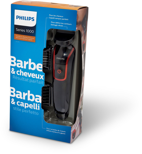 Philips MULTIGROOM Series 1000 QG410/16 body groomer/shaver Black, Red – image 2