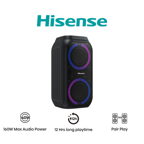 Hisense Party Rocket 160 2.0-kanal Festhøjttaler Sort