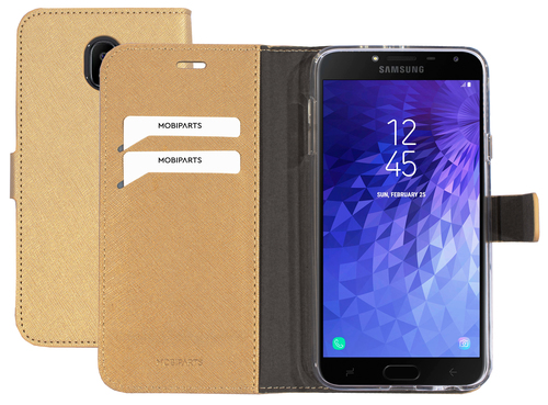 Mobiparts Saffiano Wallet Case Samsung Galaxy J4 (2018) Gold – image 1