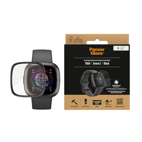 PanzerGlass Display Protection for Fitbit Sense 2 Black = PanzerGlass 3667