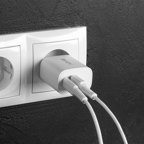 LINDY USB Typ A & C Charger 20W, weiß, afbeelding 5