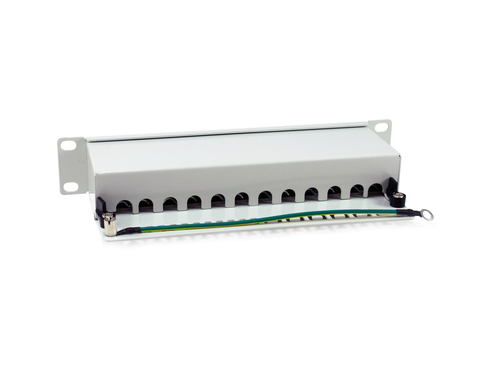 Equip Patchpanel 12x RJ45 Cat6A 10" FTP 1HE Premium helder grijs, afbeelding 2