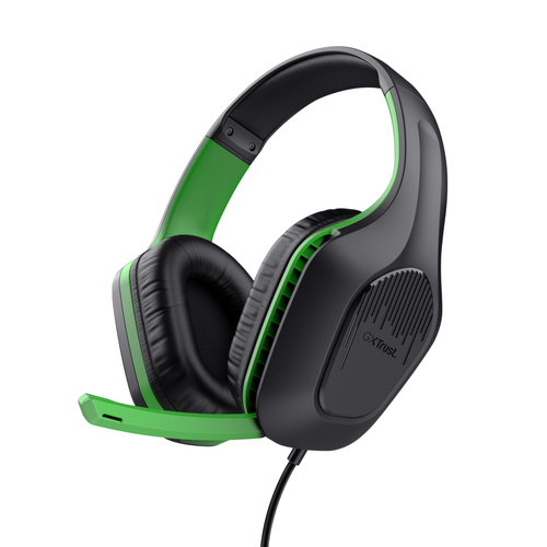 Trust GXT 415X ZIROX Гарнитура Проводная Оголовье Игровой Черный, Зеленый
