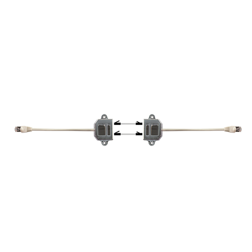 Adap Logilink Modular T-Adapter 1:1 port doppler shielded, 2x RJ45, network splitter, afbeelding 4
