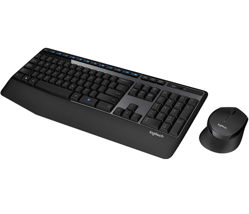 Logitech Desktop MK345 Wireless Comfort [FR] black/noir für Rechtshänder, Handballenauflage