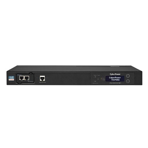 PDU ATS Fuente Redundante Auto-transferible Monitoreable Para Distribución de Energía 2 Entradas 120 Vca NEMA5-15P Con 10 Salidas NEMA 5-15R Horizontal 19in 1UR PDU15SW10ATNET - PDU15SW10ATNET