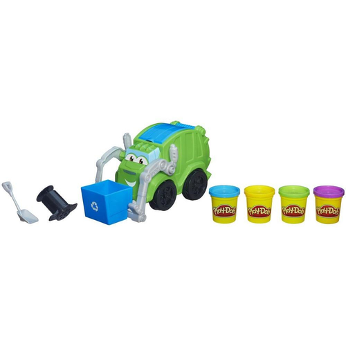 Hasbro Trash Tossin Rowdy Garbage Truck Modelēšanas masa Zils, Zaļš