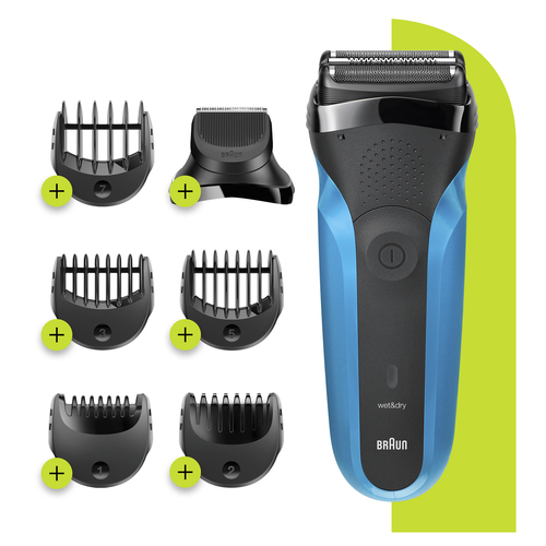 Braun Series 3 Shave&Style 310BT Electric Shaver, Wet & Dry Razor for Men, Black/Blue