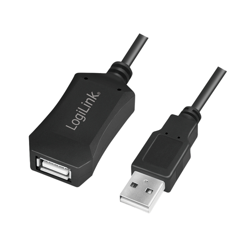 Logilink USB Kabel A -> A St/Bu 5.00m Verl. zwart