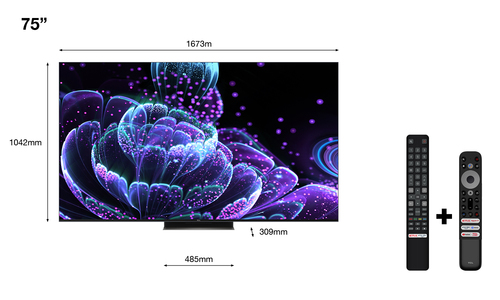 TCL C83 C835 190,5 cm (75") 4K Ultra HD Smart TV Wi-Fi Черный 1500 cd/m²
