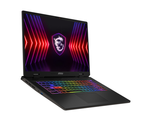 MSI Sword 17 HX B14VGKG-062XIT Intel® Core™ i7 i7-14700HX Ноутбук 43,2 cm (17") Full HD+ 16 GB DDR5-SDRAM 1 TB Твердотельный накопитель (SSD) NVIDIA GeForce RTX 4070 Wi-Fi 6E (802.11ax) Free DOS Черный