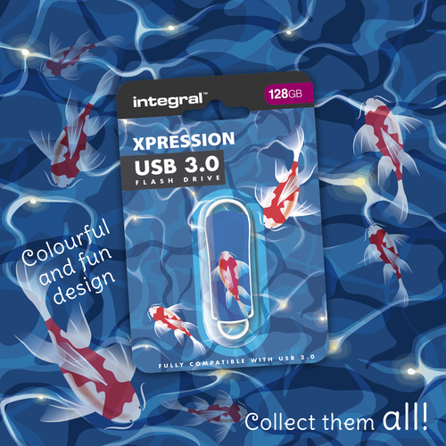 Integral 128GB USB3.0 DRIVE XPRESSION KOI FISH – image 4