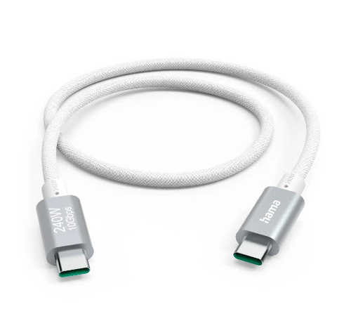 Product image: Hama Full-Featured USB cable USB 3.2 Gen 2 (3.1 Gen 2) 1.5 m USB C 10 Gbit/s 240 W White