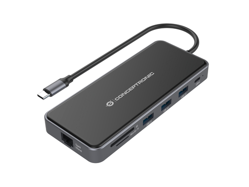 Conceptronic DONN15G док-станция для ноутбука Проводная USB 3.2 Gen 1 (3.1 Gen 1) Type-C Серый