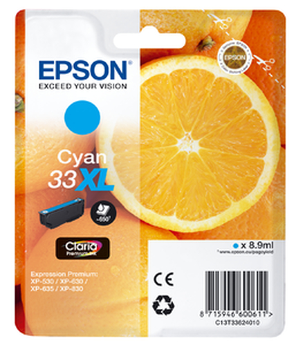 Epson 33XL – Cartuccia ciano originale (Arancia)