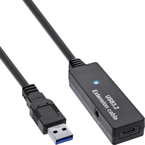 Product image: InLine USB 3.2 Gen.1 active extension, USB-A male to USB-C female, 5m