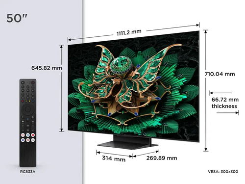 Tcl 50C7K 2025 50" Premium 4K QD-Mini LED Uhd Smart TV - Black - image 2