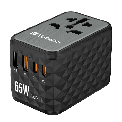 Verbatim UTA-05 65W GaN III Universal Travel Adapter with 2 x USB-C PD & QC 4+ & 2 x USB-A ports – image 7