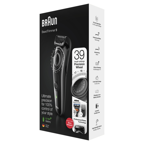 Braun Beard Trimmer BT5242 Men Trimmer & Hair Clipper, 39 Length Settings, Black/Grey – image 7