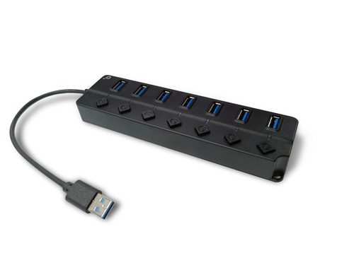 IOPLEE HPG-HU37A interface hub USB 3.2 Gen 1 (3.1 Gen 1) Type-A 5000 Mbit/s Black – image 1