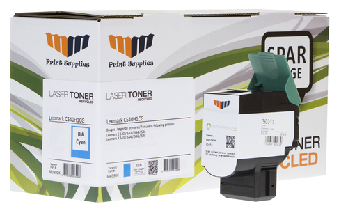 MM Cyan Laser Toner - Lexmark C540H1CG - For Lexmark C 540 / 543 / 544 / 546 / X 543 / 544 / 546 / 548 – image 1