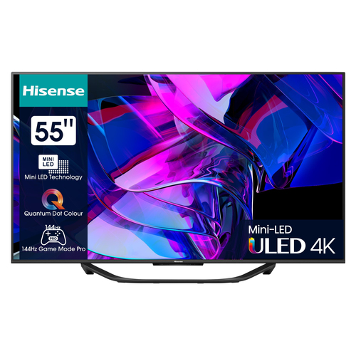 Hisense 55U7KQ 139,7 cm (55") 4K Ultra HD Smart TV Wi-Fi Черный 500 cd/m²
