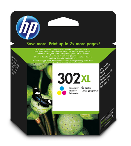 HP 302XL Tricolour Standard Capacity Ink Cartridge 300 pages 8ml - F6U67AE