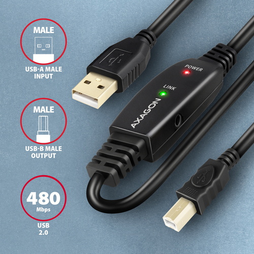 AXAGON ADR-215B - USB-Kabel - USB zu USB Type B - 15 m – Foto 4 von 10