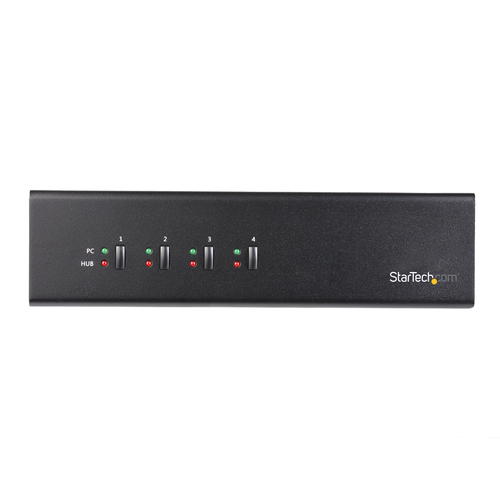 StarTech.com 4 Port Dual Monitor Dual Link DVI KVM Switch 1440p - Dual Screen/View/Display Compact USB KVM Switch w/Integrated USB 3.0 Hub & Audio - Dell HP App – image 3