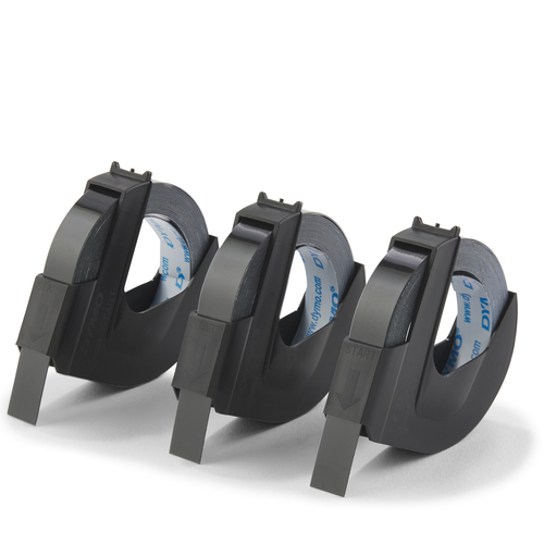 Dymo S0847730 White on Black Embossing Tape Pack of 3 - image 4