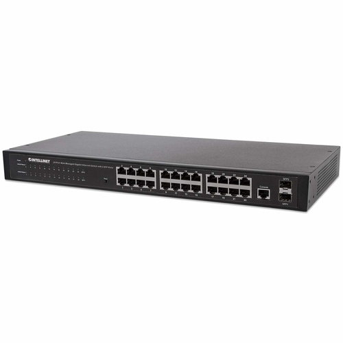 SWITCH ADMINISTRABLE 24 PTOS  RJ45 GIGABIT 10/100/1000 2 PTOS SFP - MANHATTAN