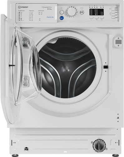 Indesit BI WDIL 861284 EU стирально-сушильная машина Встроенный Фронтальная загрузка Белый
