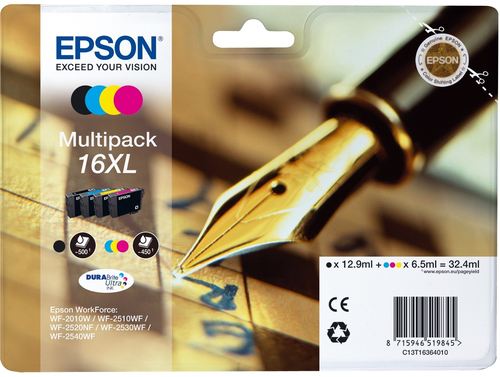 Epson 16XL – Multipack nero + ciano + magenta + giallo originale (Penna e cruciverba)