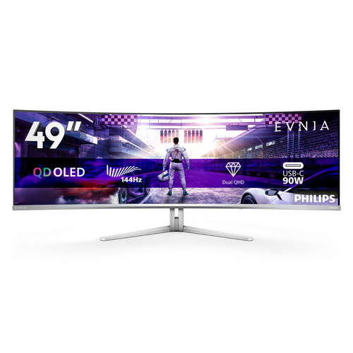Philips Evnia 8000 49M2C8900L/00 48.9" Dual Quad HD 144Hz OLED Gaming Monitor with FreeSync™ Premium Pro - White / Silver, White - image 2