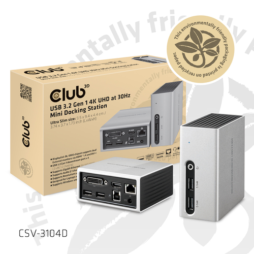 Club 3D USB 3.2 Gen 1 4K UHD Mini Docking Station dockingstation, afbeelding 10