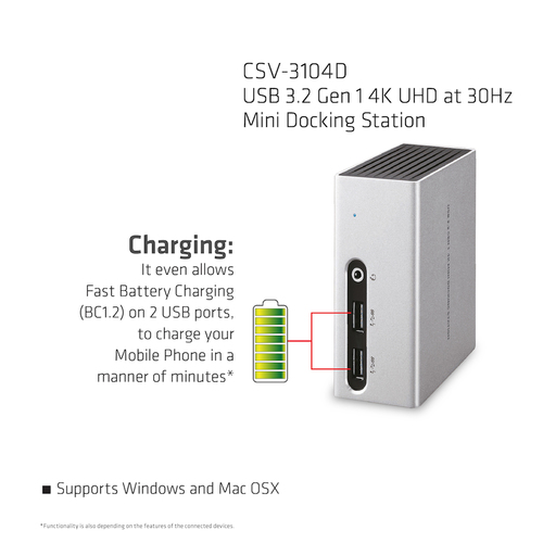Club 3D USB 3.2 Gen 1 4K UHD Mini Docking Station dockingstation, afbeelding 8