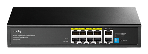 Cudy 8-GbE PoE+ Switch with 2 Uplink GbE