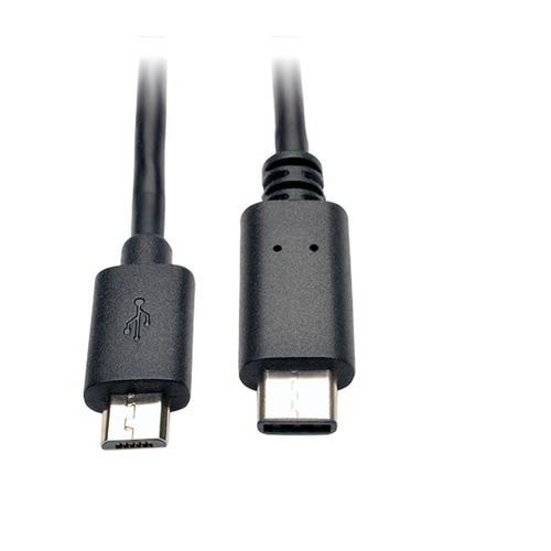 Cable de alta velocidad Tripp Lite 6 pies USB 2.0 Micro-B macho a USB tipo C USB-C macho - U040-006-MICRO