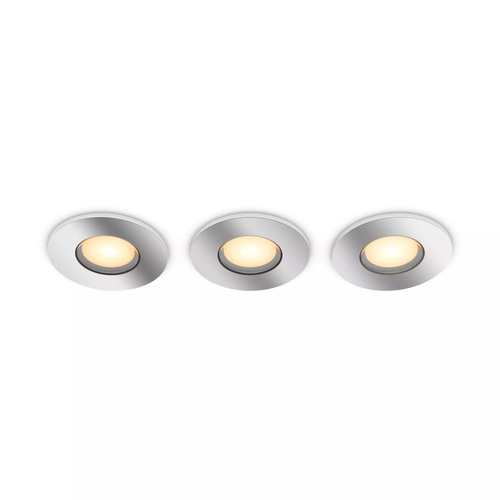 Philips Hue Adore badkamerinbouwspot White Ambiance - rond - Chroom 3-pack + dimmer