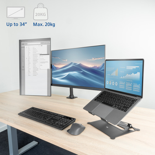 ACT AC8326 Monitorhalterung Schreibtischstütze 2 Bildschirme – Foto 3 von 10